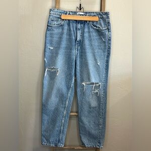 ZARA Ripped Mom Denim Jeans Size 10